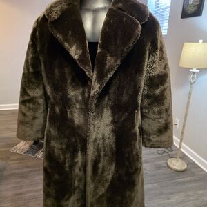 Women's Luxurious Dark Brown Faux Fur Coat
